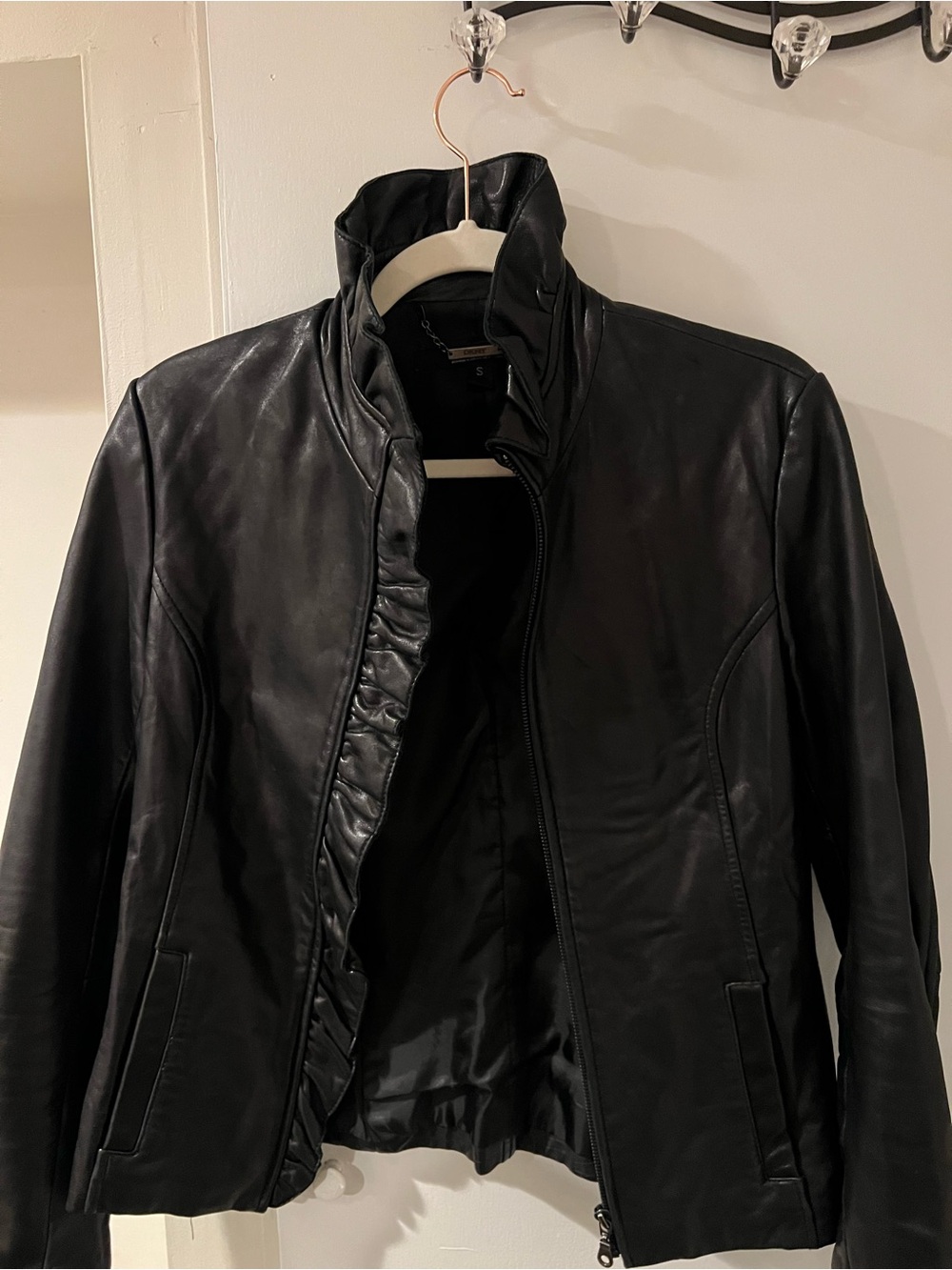 DKNY Classic Black Leather Jacket